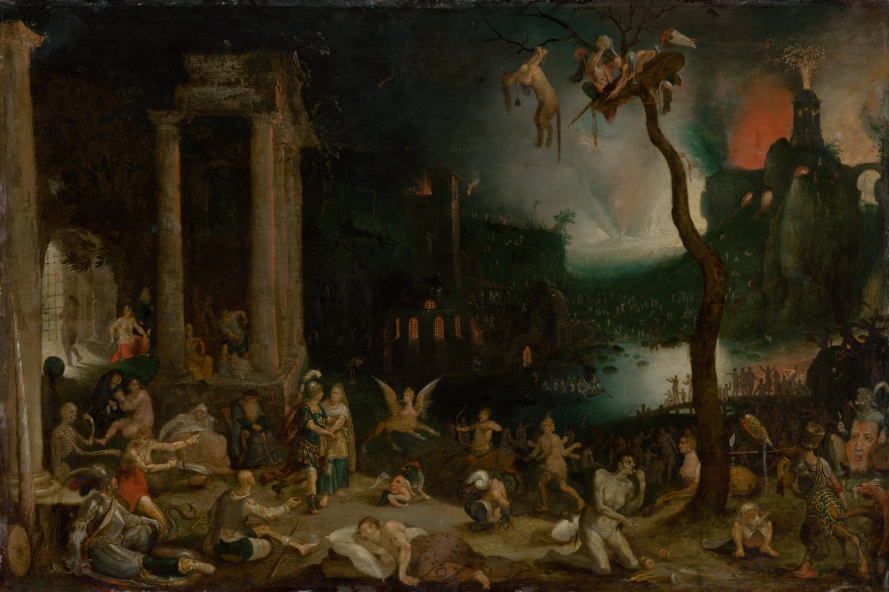Eneasz i Sybilla w podziemiach, ok. 1604 (olej na miedzi) autorstwa Jan the Elder Brueghel