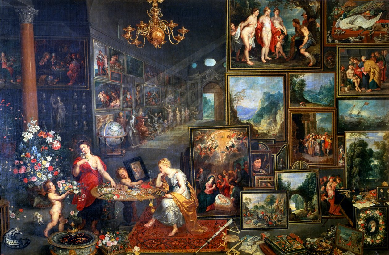 Alegoria wzroku i zapachu, c1590-1625 autorstwa Jan the Elder Brueghel
