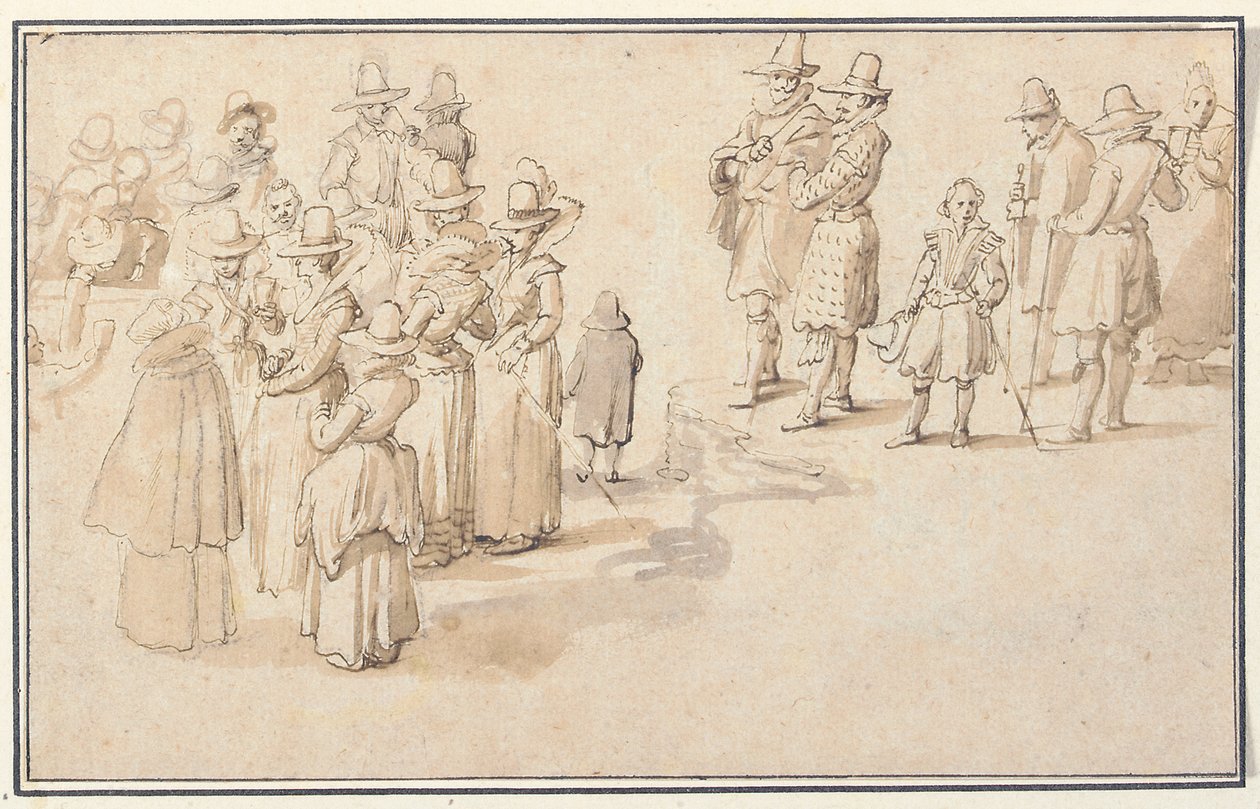 Elegancka firma pijąca wodę źródlaną autorstwa Jan the Elder Brueghel