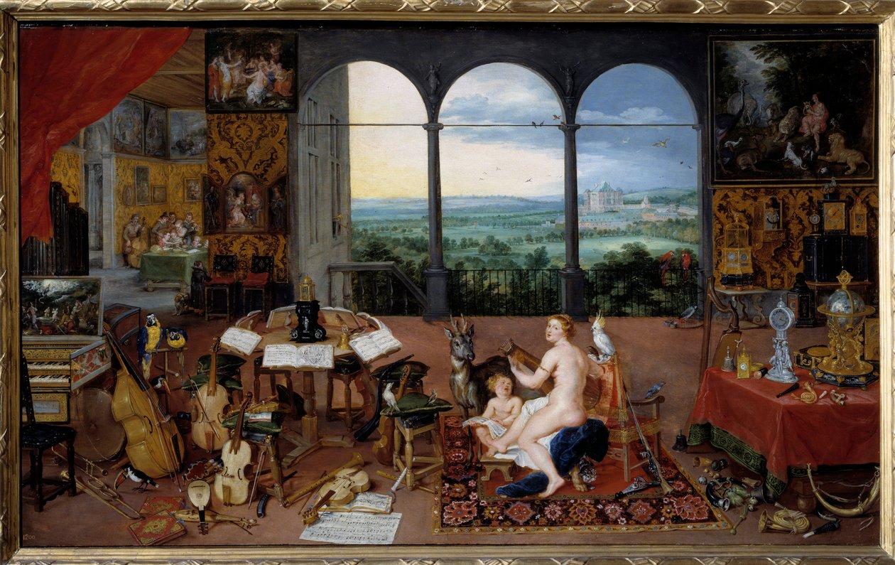 Przesłuchanie. Alegoria pięciu zmysłów Obraz Jana I Bruegla Dit De Velours (1568-1625) Ec. Bujda autorstwa Jan the Elder Brueghel