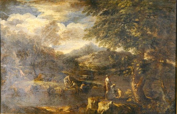 Pejzaż z pasterzami (olej na płótnie) (patrz także 242155) autorstwa Jan the Elder Brueghel