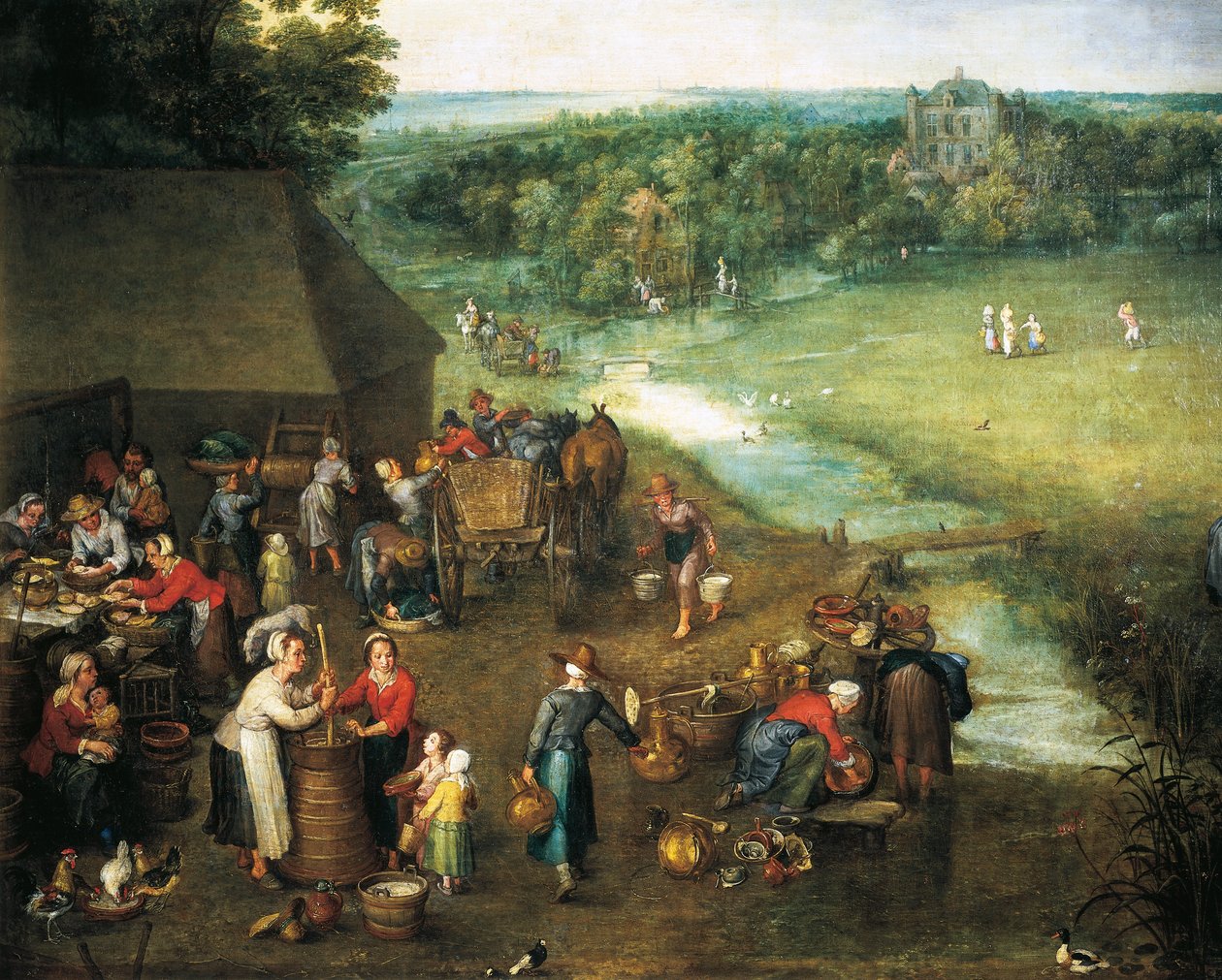 Życie na wsi, szczegół (obraz) autorstwa Jan the Elder Brueghel