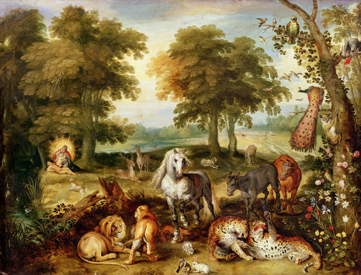 Raj na ziemi (olej na miedzi) autorstwa Jan the Elder Brueghel