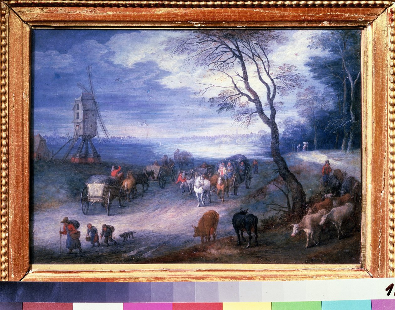 ""Paysage au moulin"" (Pejzaż z wiatrakiem) Obraz Jana Brueghla I (Jean Breughel, Bruegel lub Breugel) znany jako De Velours (l