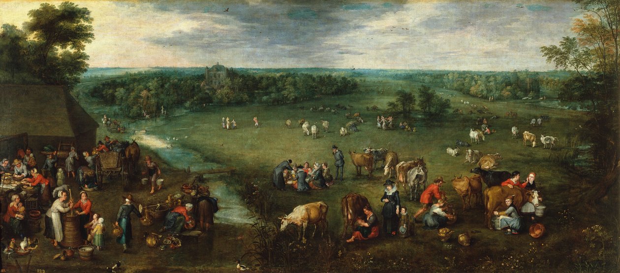 Życie chłopskie, ok. 1621 (olej na płótnie) autorstwa Jan the Elder Brueghel