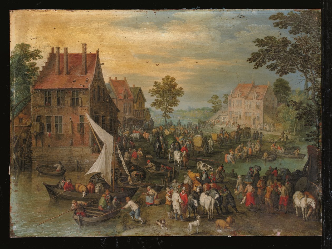 Powrót Rynku (olej na miedzi) autorstwa Jan the Elder Brueghel