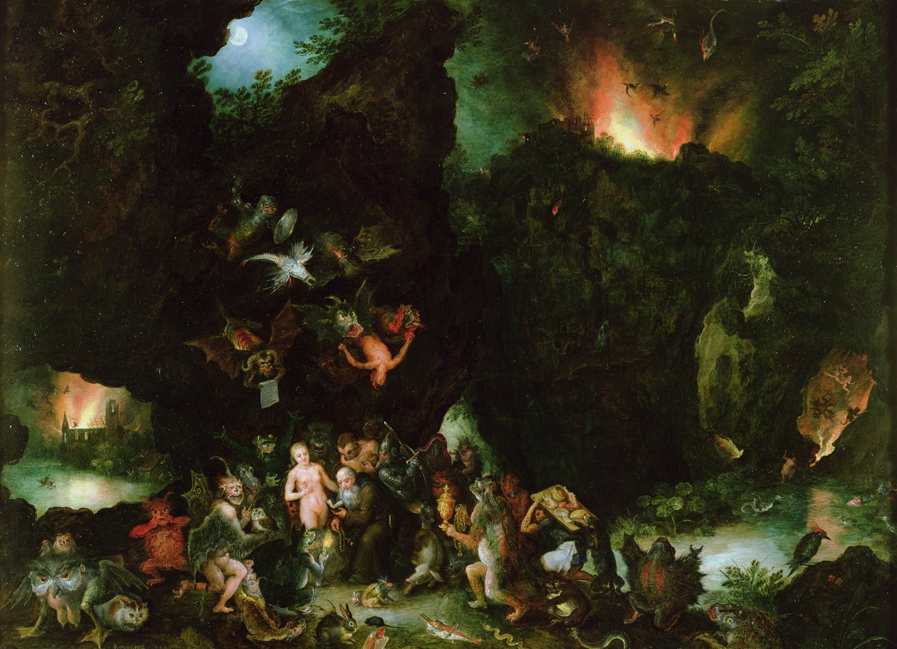 Kuszenie św. Antoniego - Piekło, 1594 (olej na miedzi) autorstwa Jan the Elder Brueghel