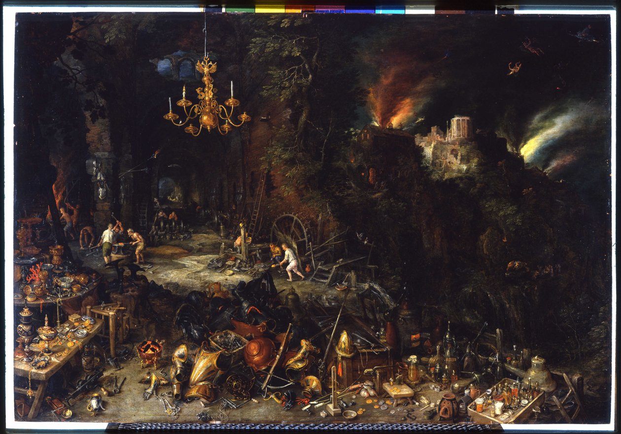 Pożar Bruegla Jana I (1568-1625) 1621 (olej na płótnie) autorstwa Jan the Elder Brueghel