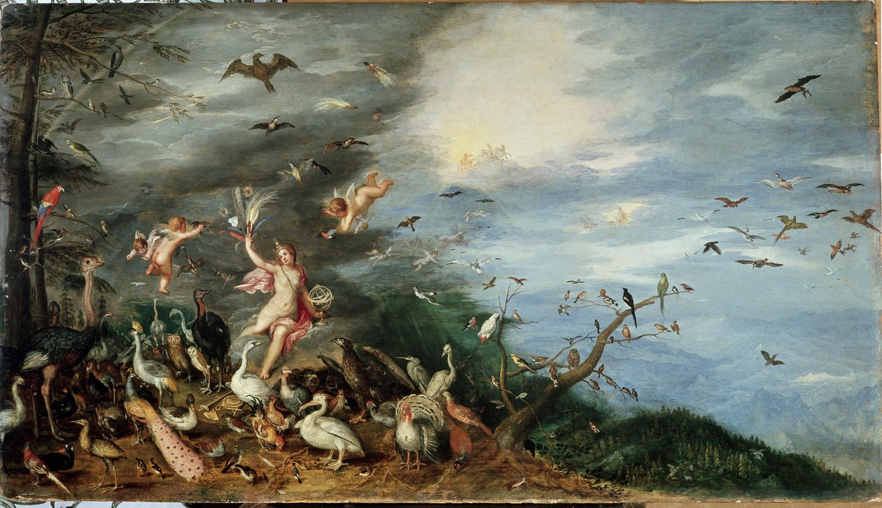 Cztery żywioły: alegoria powietrza (olej na panelu) autorstwa Jan the Elder Brueghel