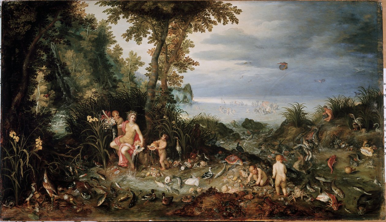 Cztery żywioły: alegoria wody (olej na panelu) autorstwa Jan the Elder Brueghel