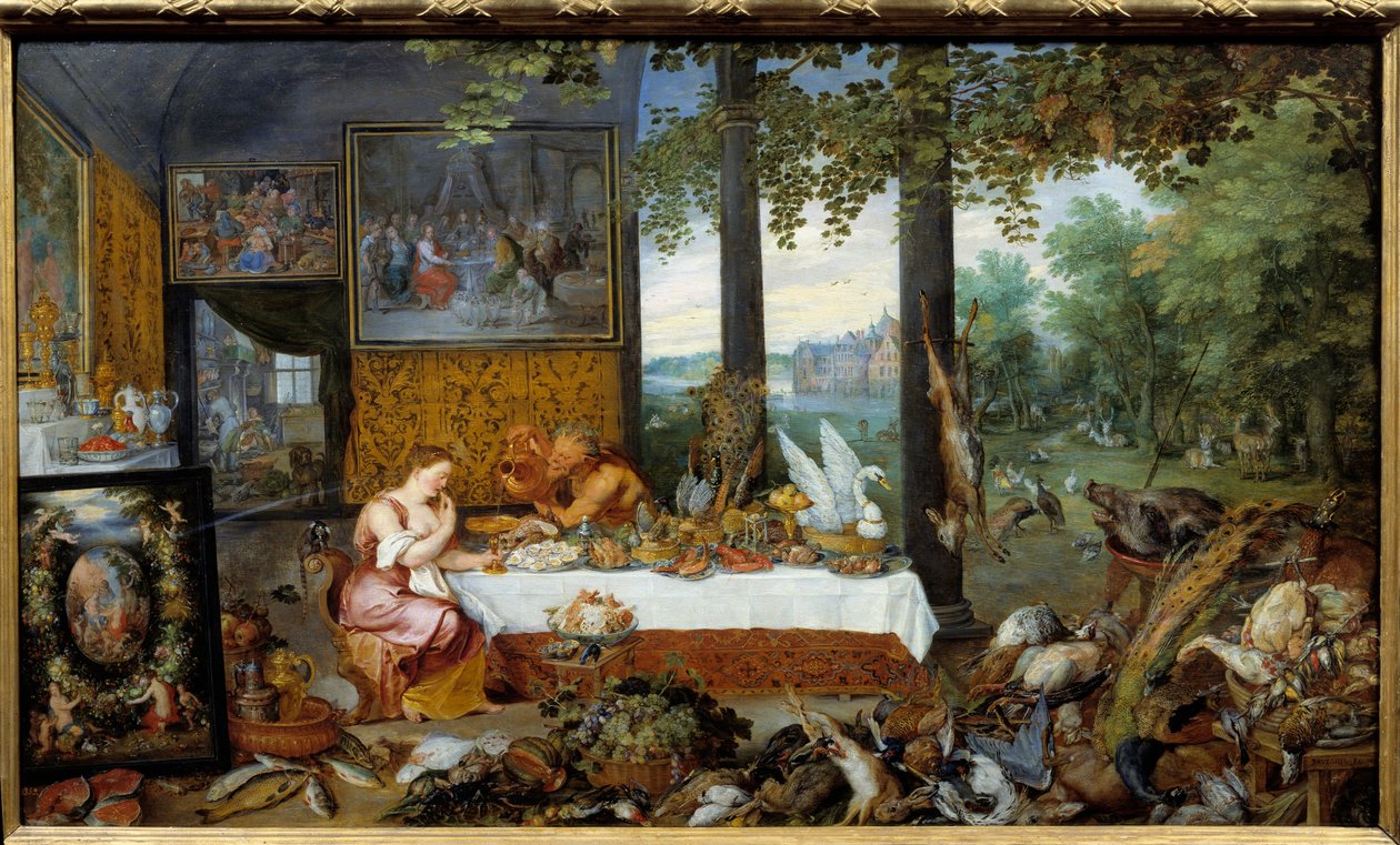 Smak. Alegoria pięciu zmysłów Obraz Jana I Bruegla Dit De Velours (1568-1625) Ec. Bujda autorstwa Jan the Elder Brueghel