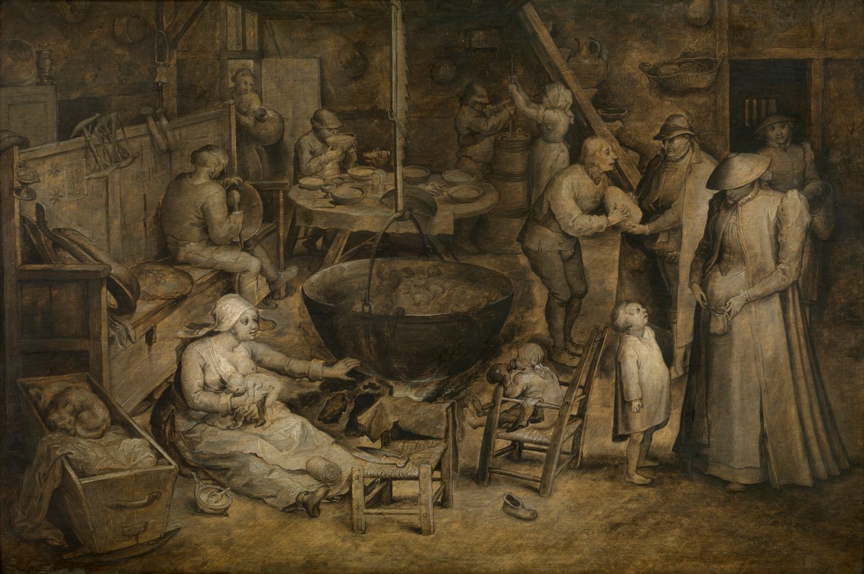 Wizyta u chłopów (olej na desce) autorstwa Jan the Elder Brueghel