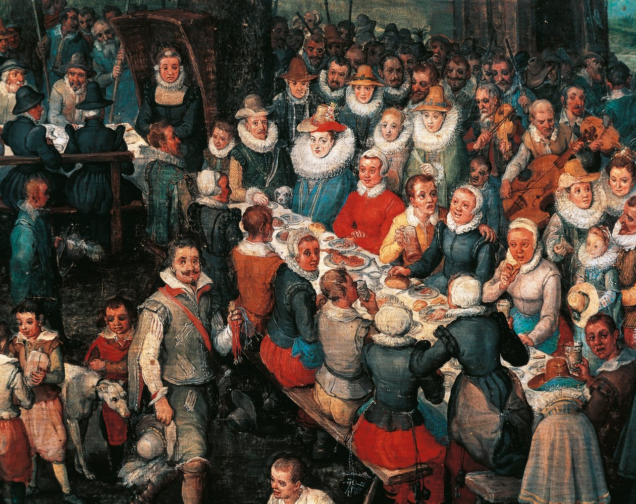 Bankiet weselny, detal autorstwa Jan the Elder Brueghel
