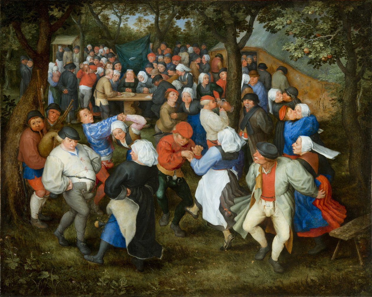 Taniec weselny, ok. 1600 (olej na miedzi) autorstwa Jan the Elder Brueghel