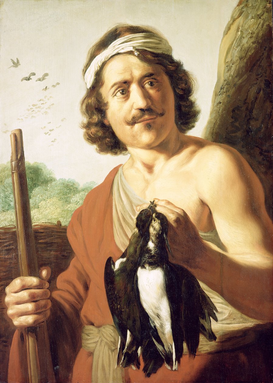 Powietrze i młodość: Łowca z muszkietem i zabitymi ptakami, 1623-25 autorstwa Jan the Elder Lievens
