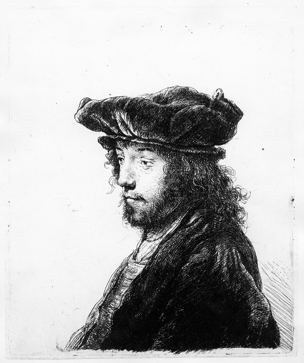 Głowa Orientu, sztychowana przez Rembrandta, ok. 1635 (akwaforta) autorstwa Jan the Elder Lievens