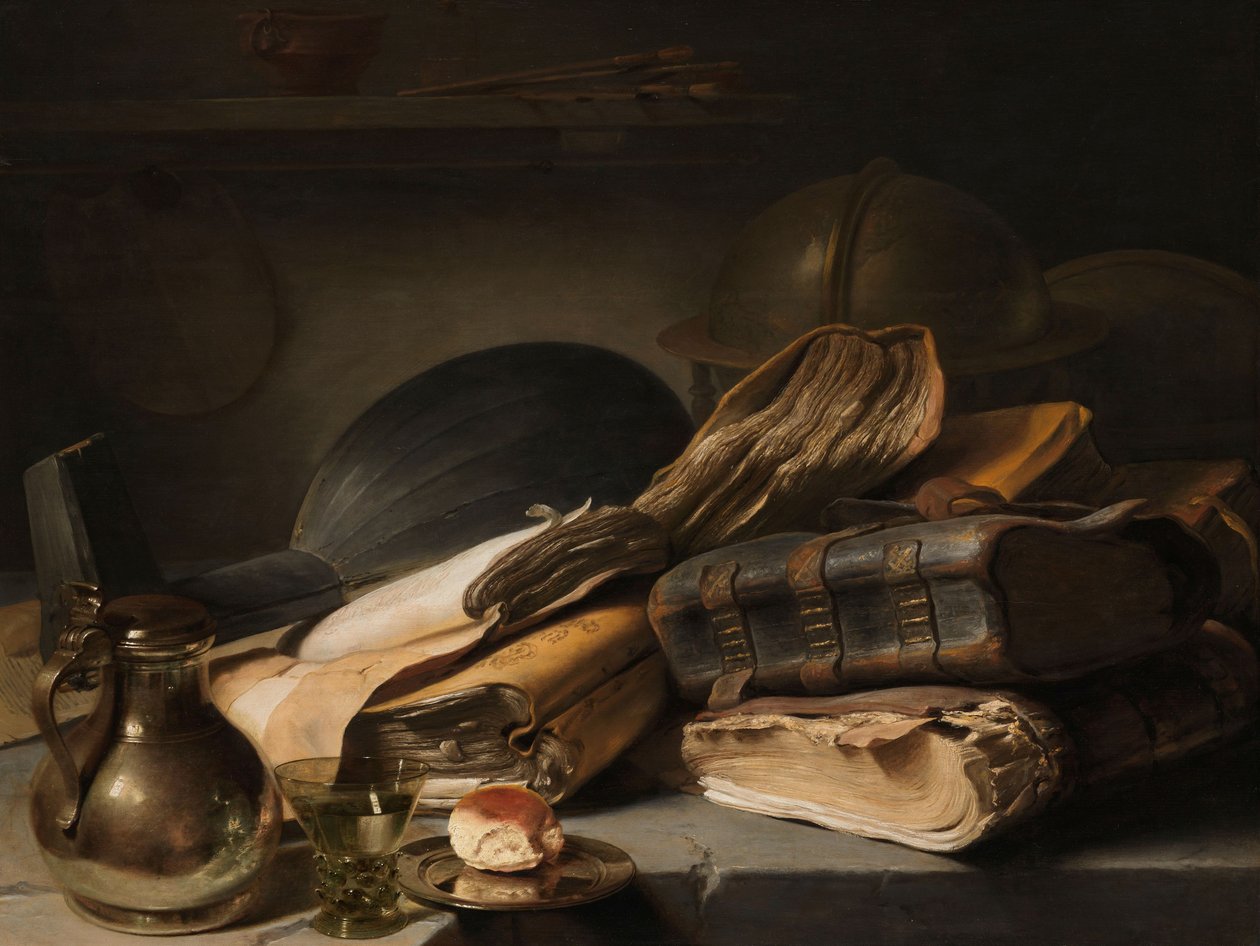 Martwa natura z książkami, ok. 1627-28 autorstwa Jan the Elder Lievens