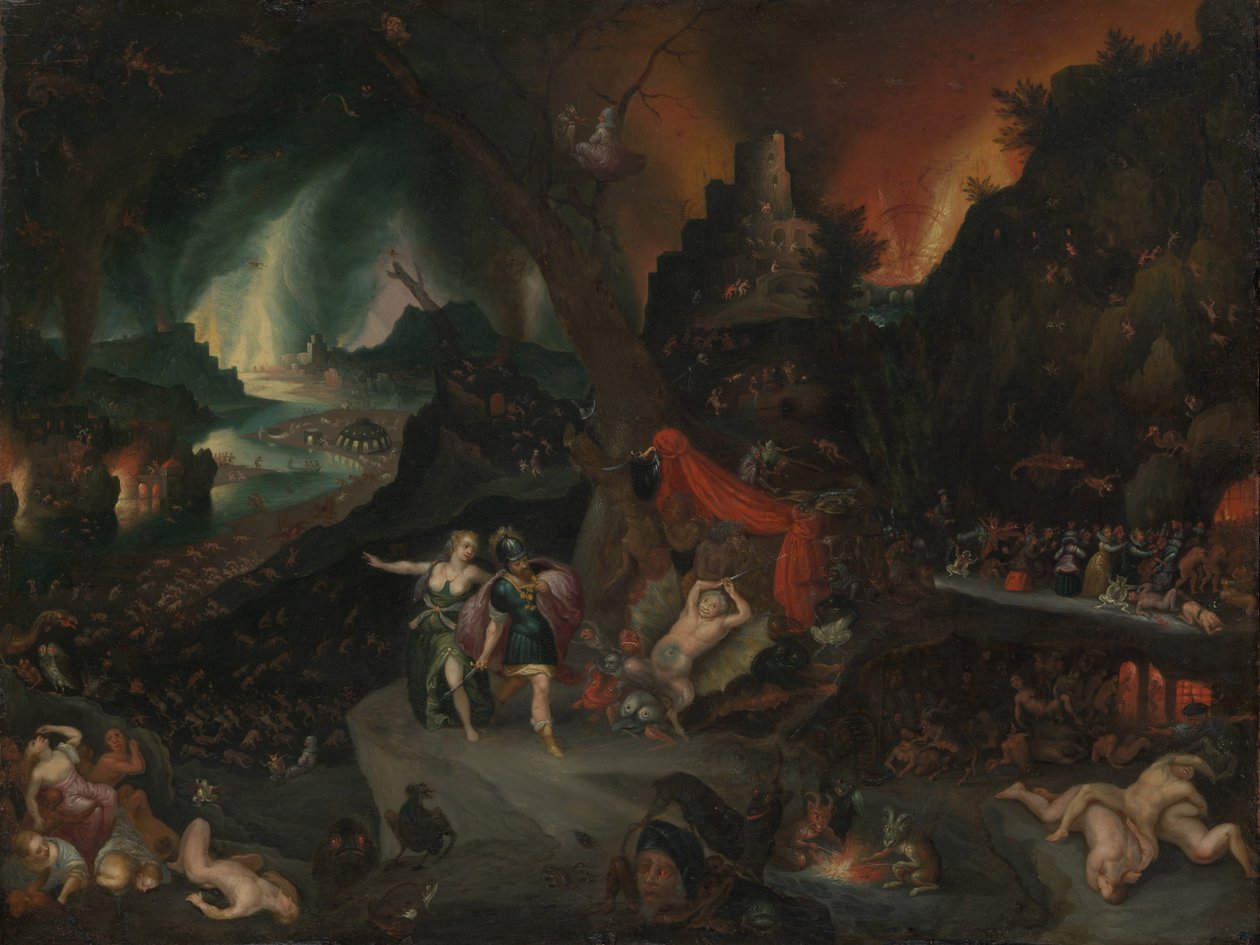 Eneasz i Sybilla w Zaświatach autorstwa Jan the Younger Brueghel
