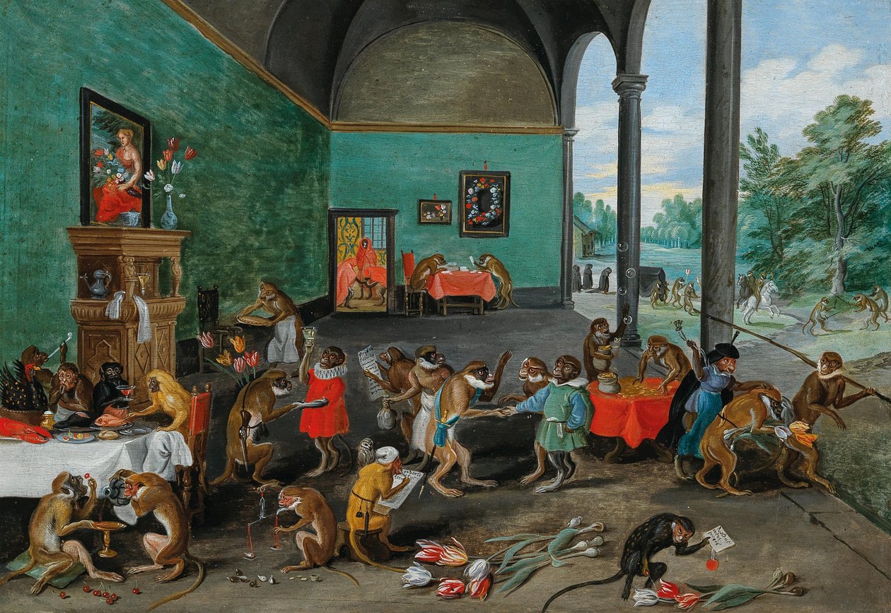 Alegoria Tulip Mania, połowa XVII w. (olej na drewnie) autorstwa Jan the Younger Brueghel