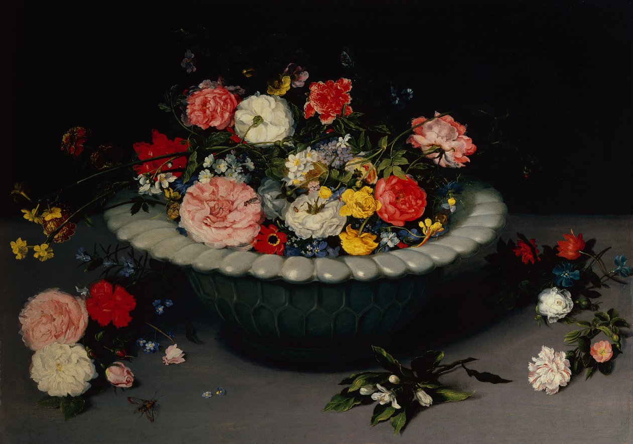Kwiat Martwa Natura (olej na panelu) autorstwa Jan the Younger Brueghel