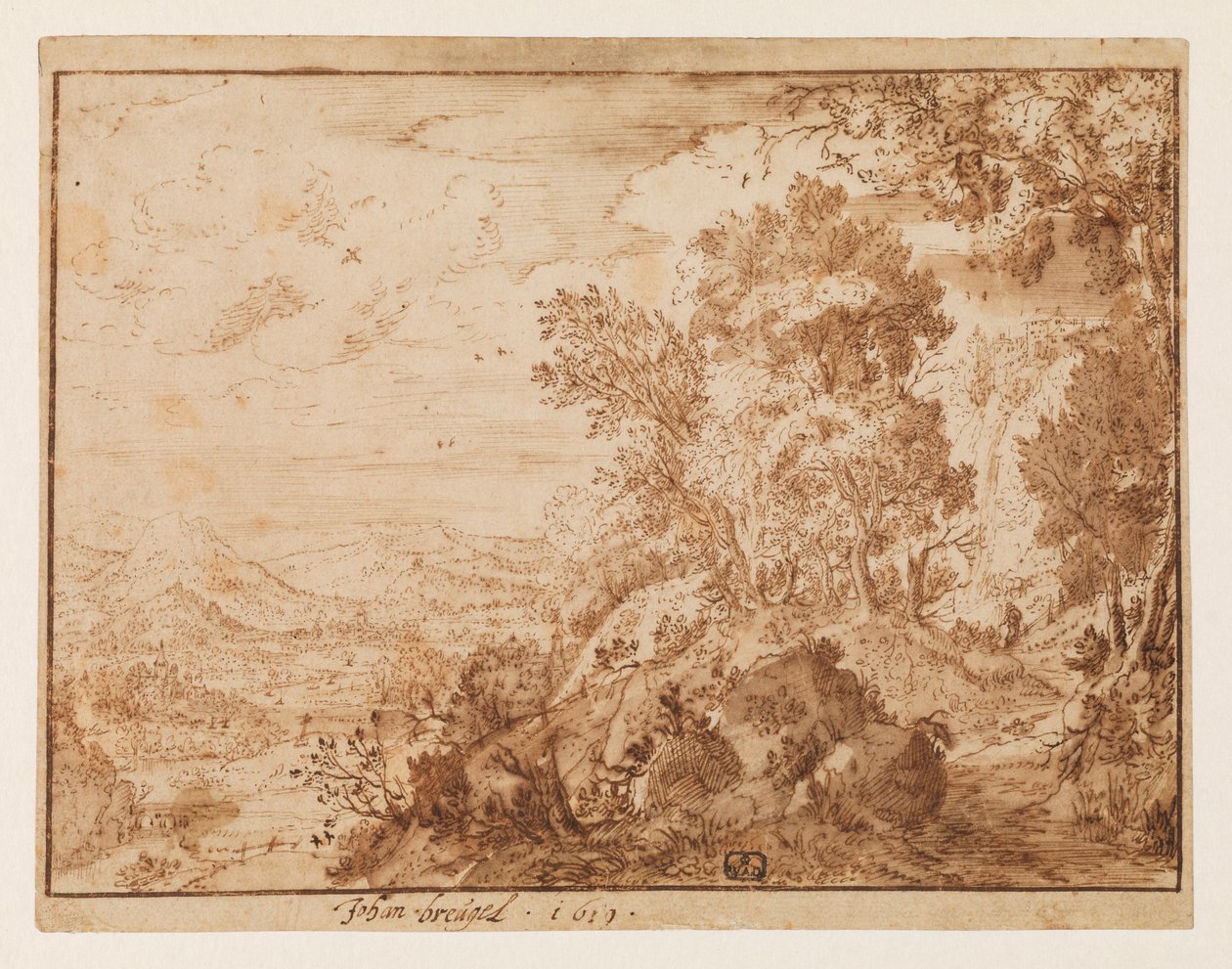 Krajobraz wzgórza, 1619 autorstwa Jan Brueghel the Younger