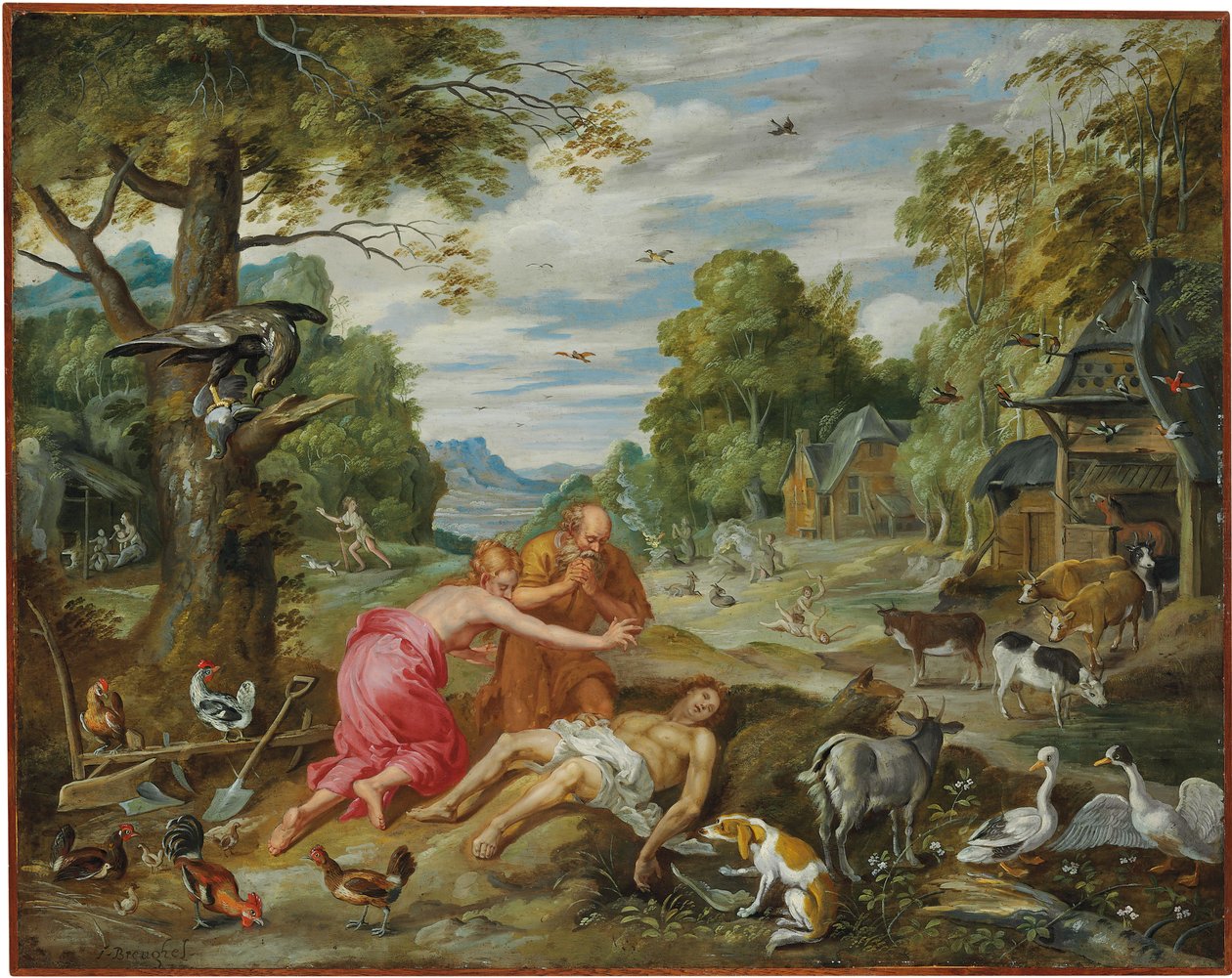 Śmierć Abla, z Historii Adama i Ewy autorstwa Jan Brueghel the Younger