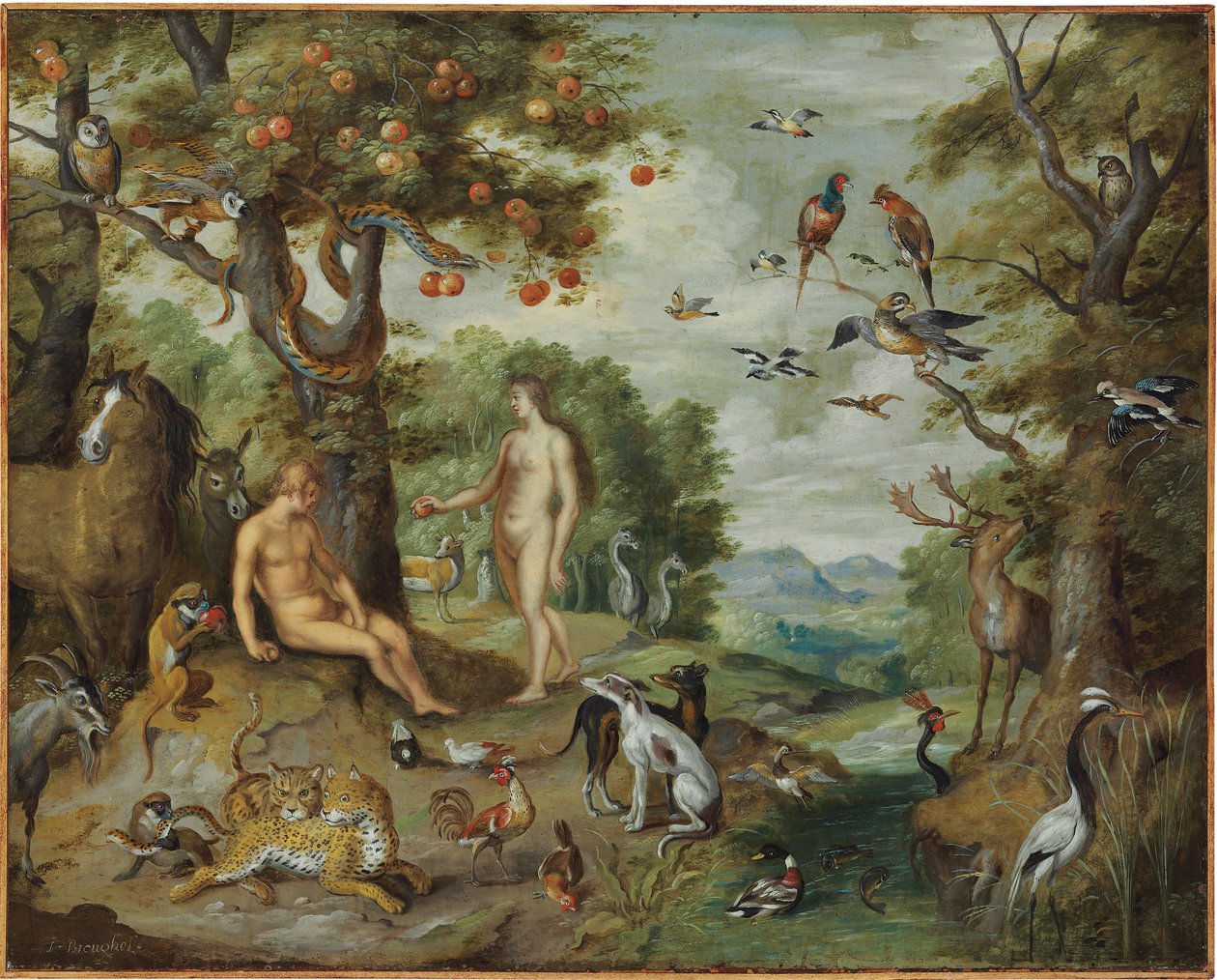 Kuszenie Adama, z Historii Adama i Ewy autorstwa Jan Brueghel the Younger