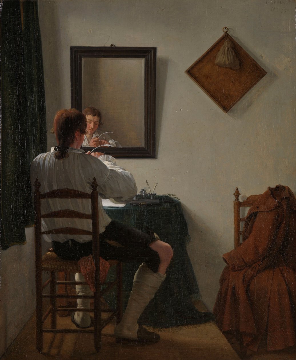Pisarz przycinający pióro, 1784 autorstwa Jan the Younger Ekels
