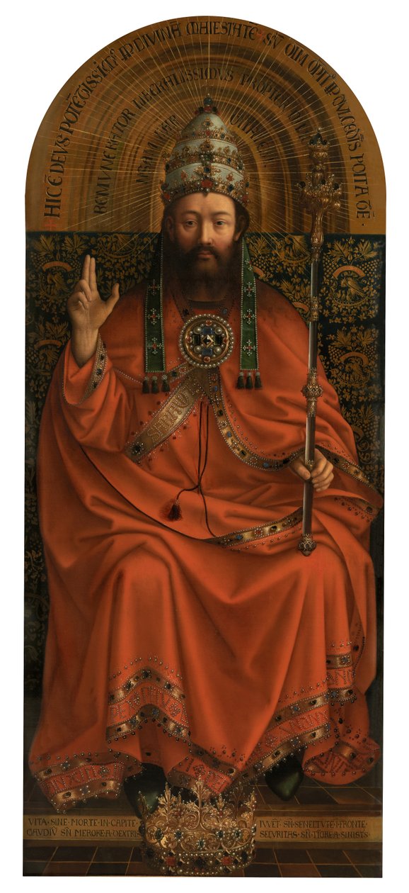 Bóg Wszechmogący (olej na płótnie) autorstwa Jan van (after) Eyck
