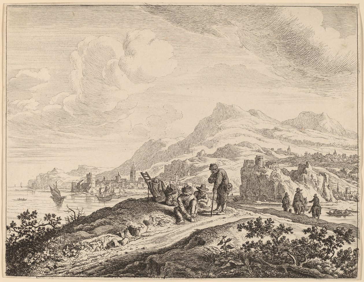 Widok na Ren autorstwa Jan van Aken after Herman Saftleven