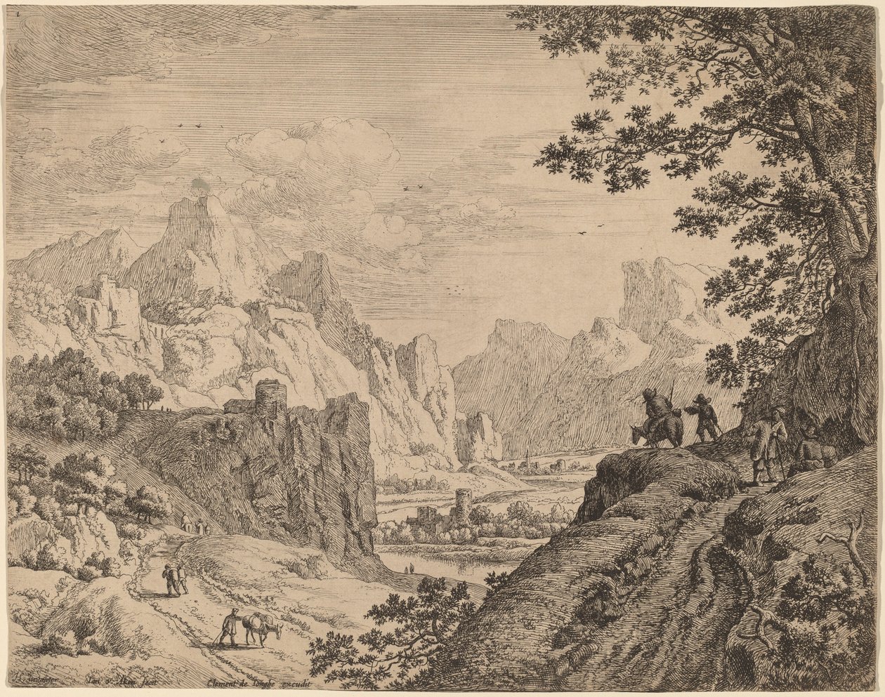 Widok na Ren autorstwa Jan van Aken after Herman Saftleven