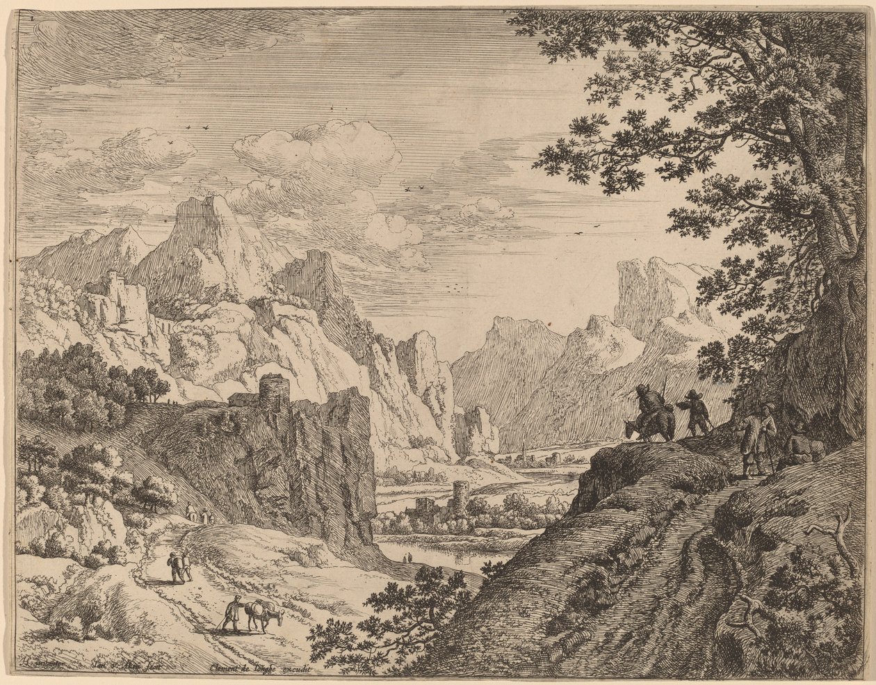Widok na Ren autorstwa Jan van Aken after Herman Saftleven