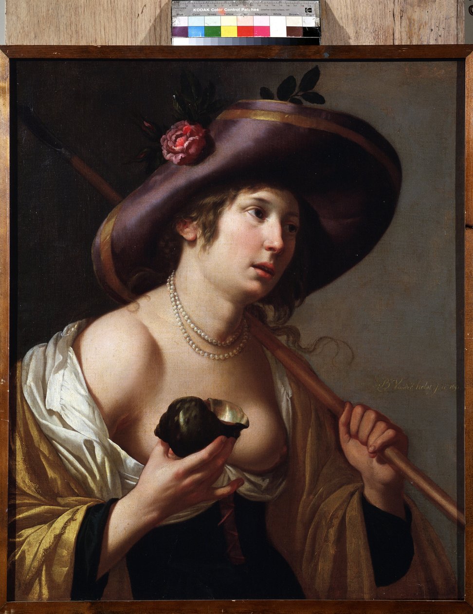 „Portret Granidy” Postać Granidy trzymająca muszlę, której używa do picia wody, którą daje jej pasterz Daifilo. Na podstawie sztuki „Granida” Pietera Corneliszoon Hoofta. Obraz Jana van Bylerta (1598-1671) Muzeum Zbiorów autorstwa Jan van Bijlert or Bylert