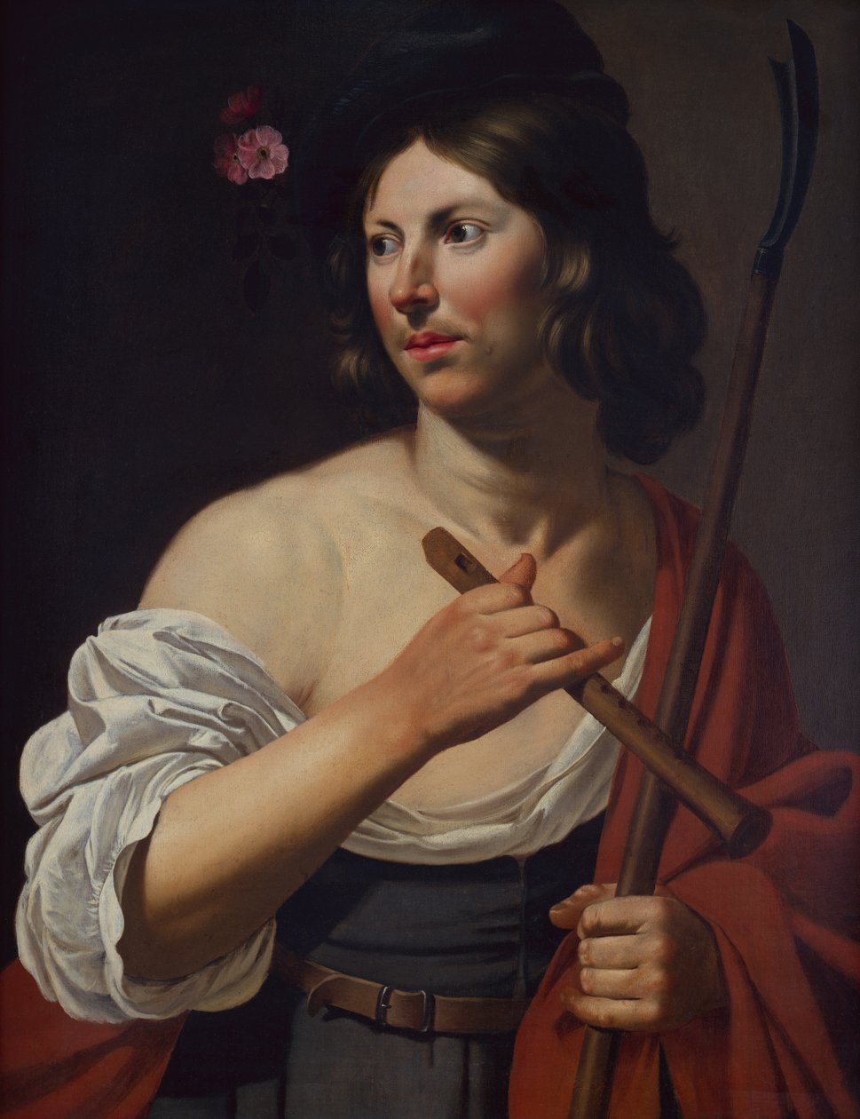 Pasterz trzymający oszusta i flet (olej na płótnie) autorstwa Jan van Bijlert or Bylert