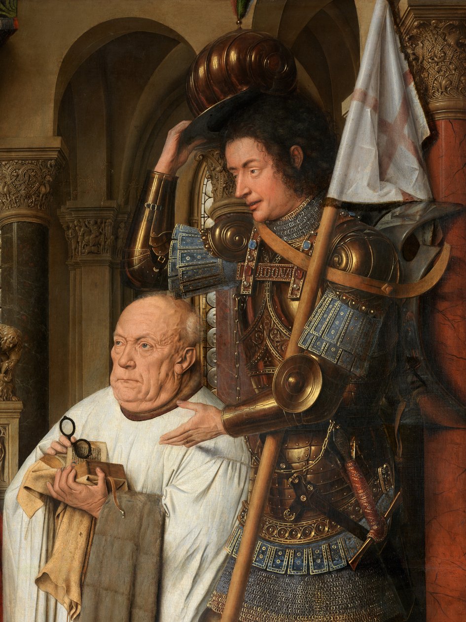 Fragment Matki Boskiej z Dzieciątkiem z kanonikiem Jorisem van der Paele autorstwa Jan van Eyck