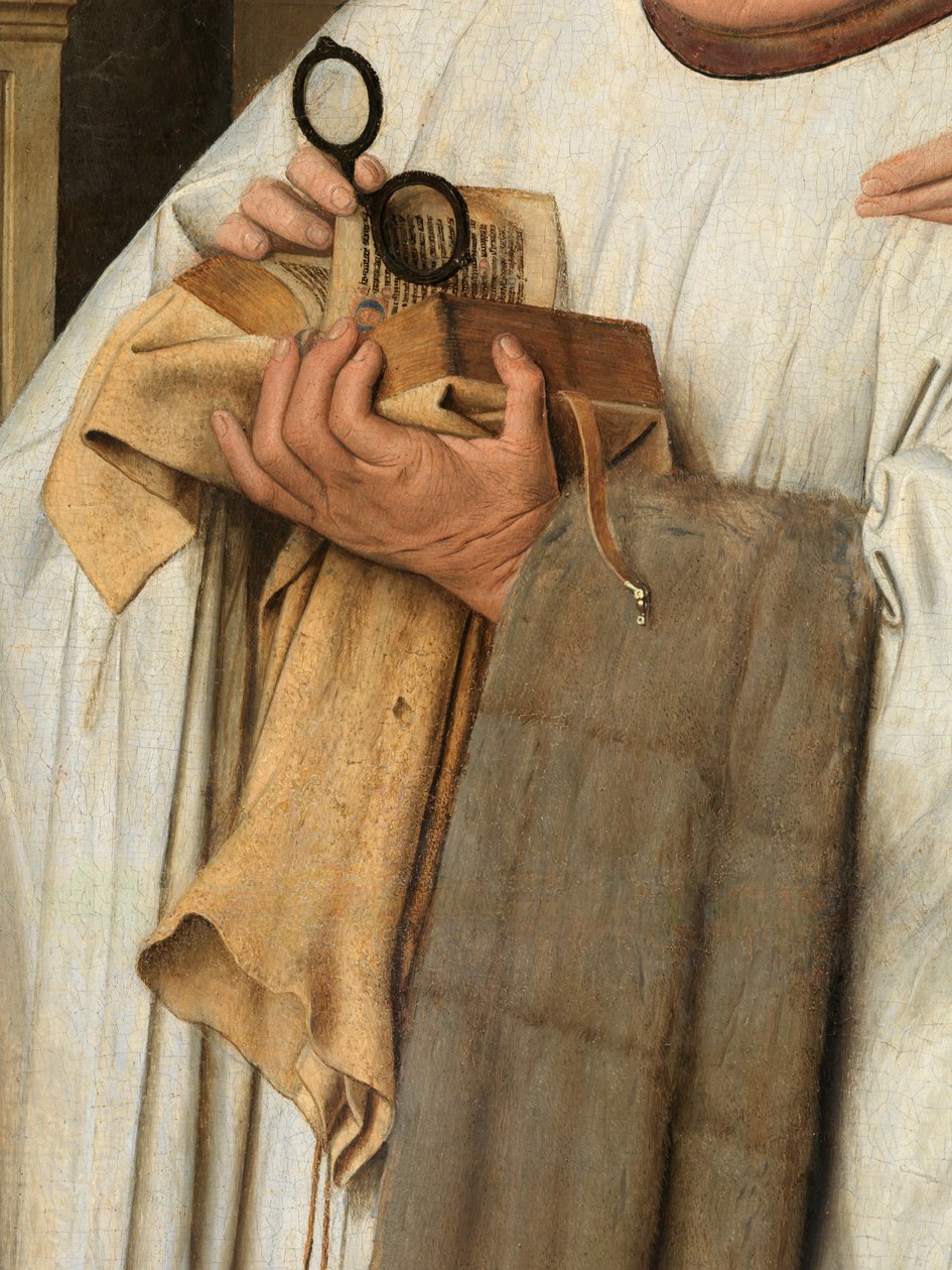 Fragment Matki Boskiej z Dzieciątkiem z kanonikiem Jorisem van der Paele autorstwa Jan van Eyck