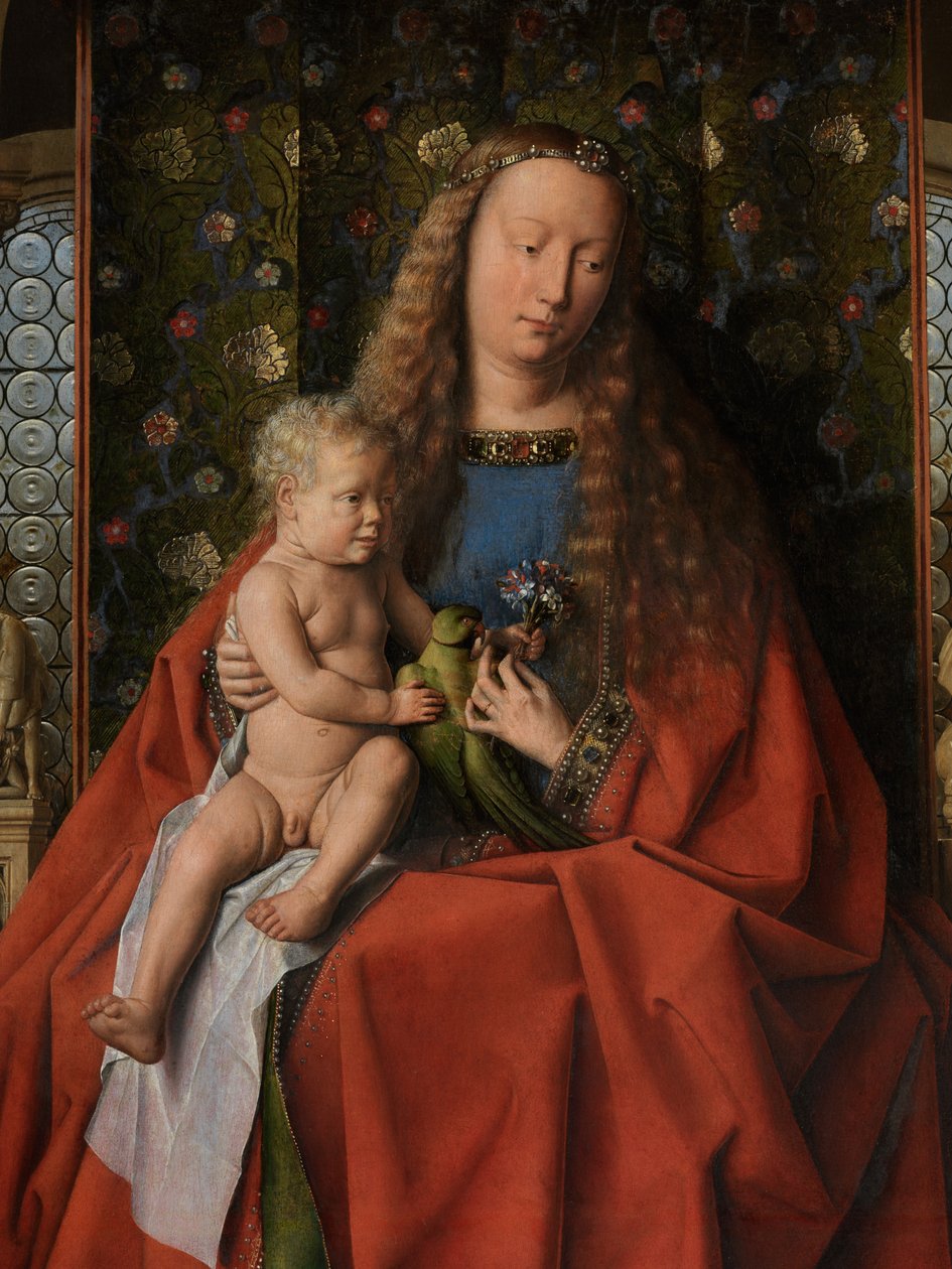 Fragment Matki Boskiej z Dzieciątkiem z kanonikiem Jorisem van der Paele autorstwa Jan van Eyck