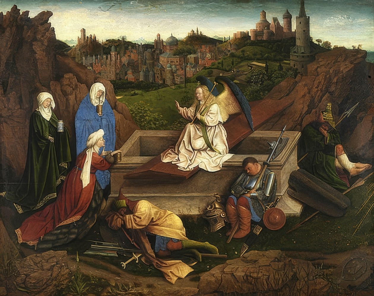 Trzy Marie przy grobie Chrystusa autorstwa Jan van Eyck