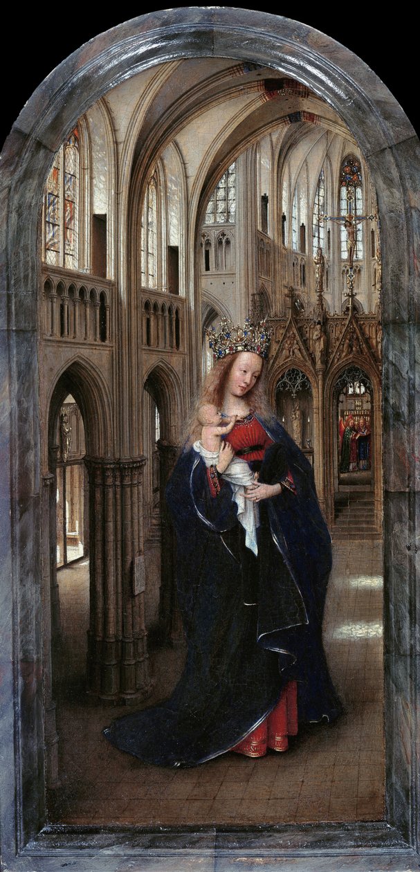 Niemiecki: Die Madonna in der Kirche Madonna w kościele autorstwa Jan van Eyck