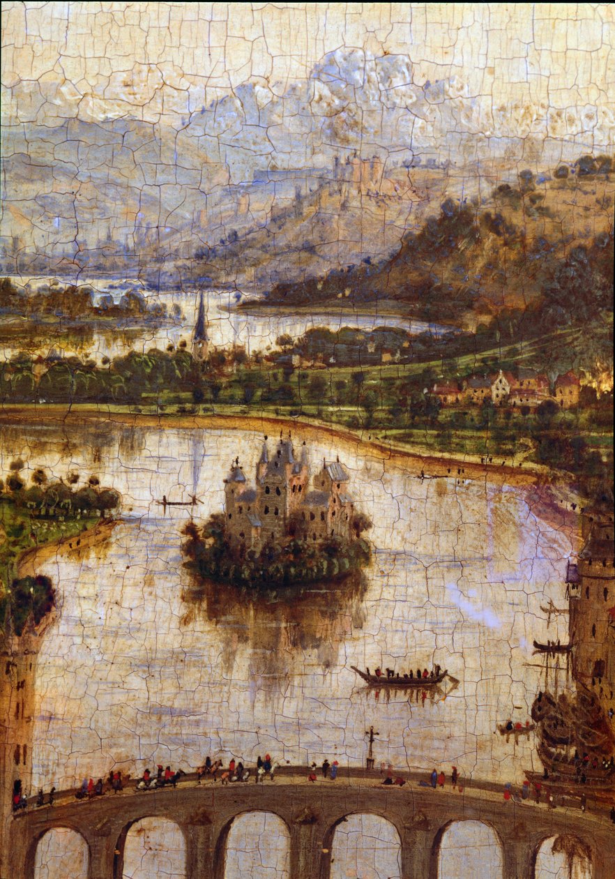 Krajobraz”” Szczegół „Dziewicy kanclerza Rolin””” Nicolas Rolin (1376-1461) był kanclerzem Burgundii za Philippe