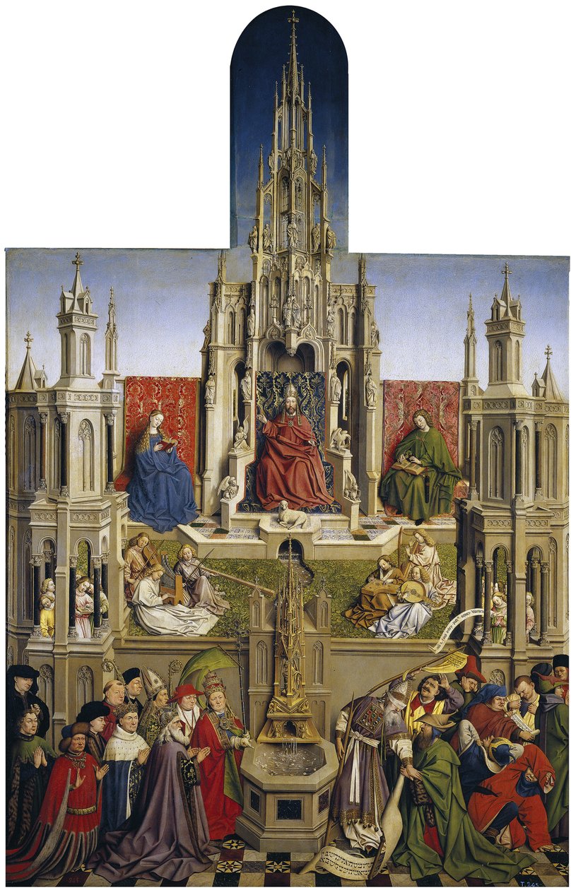 Fontanna Łaski i Triumf Ecclesia nad Synagogą, 1430 autorstwa Jan van Eyck