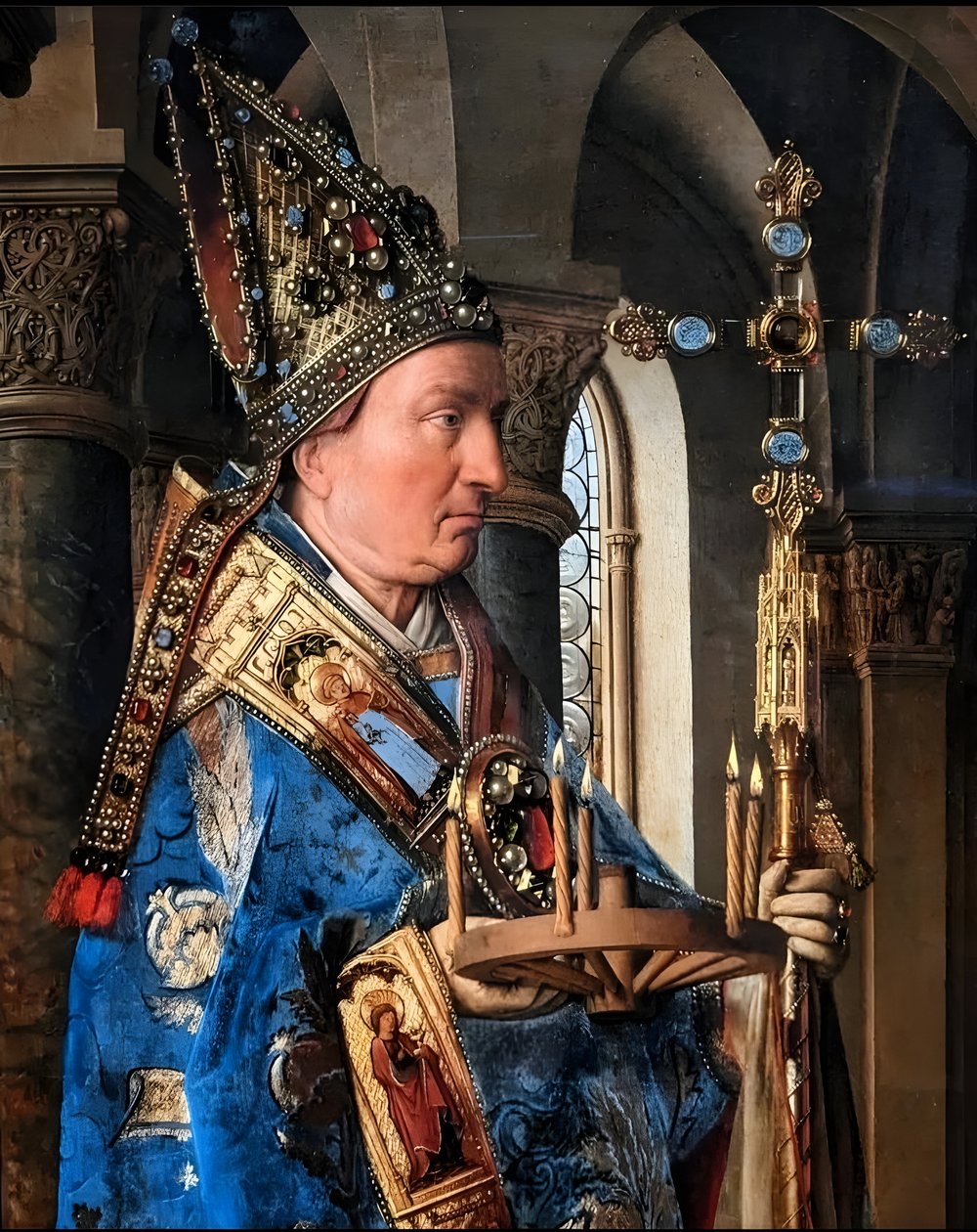 Dziewica z Dzieciątkiem z kanonikiem van der Paele autorstwa Jan van Eyck