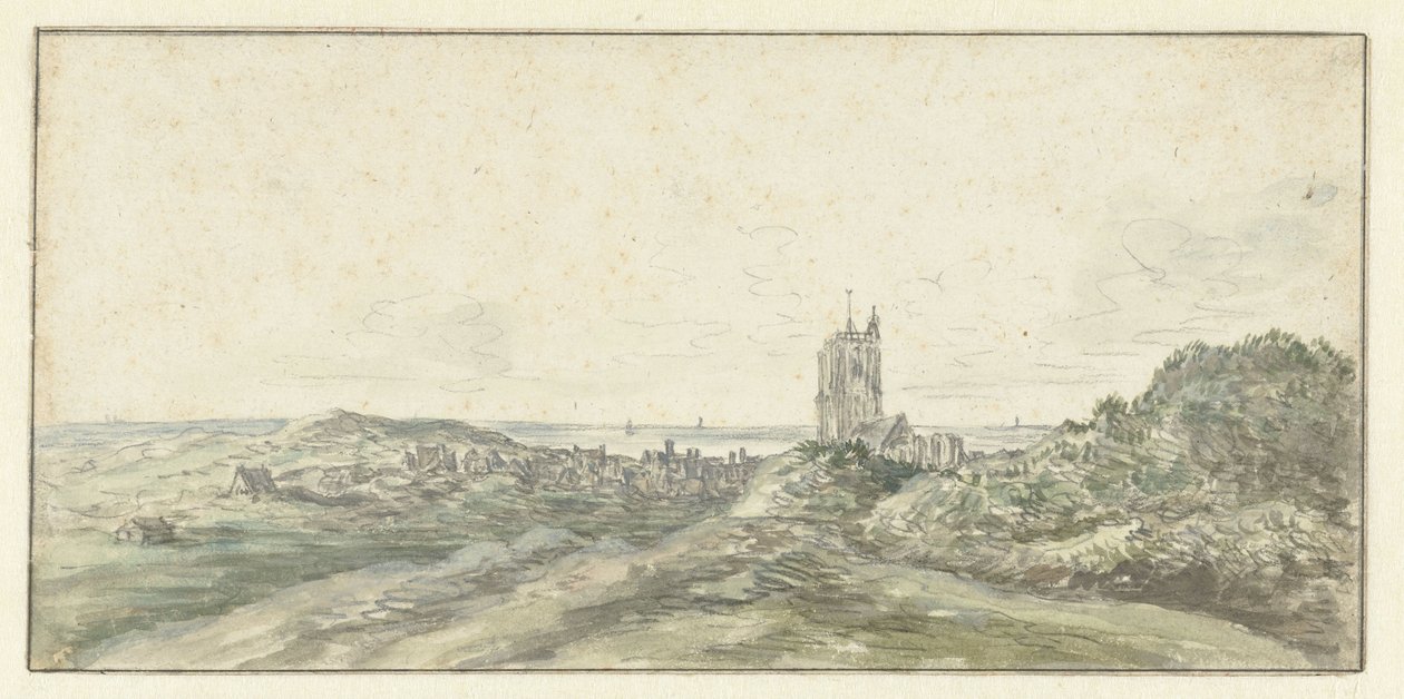 Widok Egmond aan Zee autorstwa Jan van Goyen (possibly)