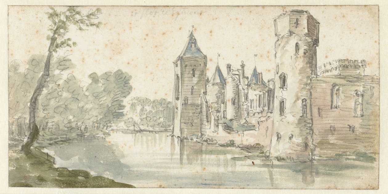 Widok na zamek Egmond autorstwa Jan van Goyen (possibly)