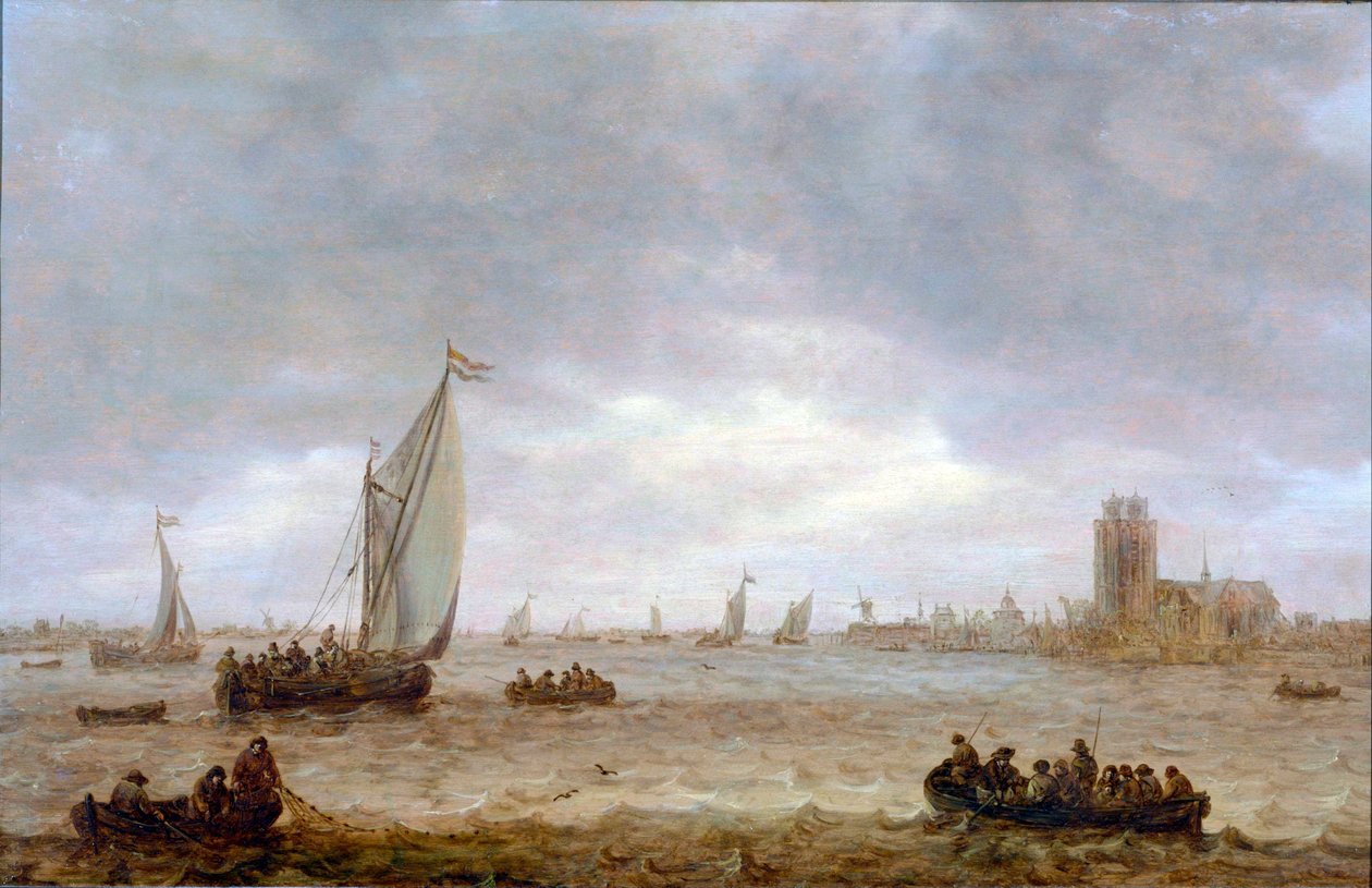 Maas Estuary, Dordrecht. autorstwa Jan van Goyen