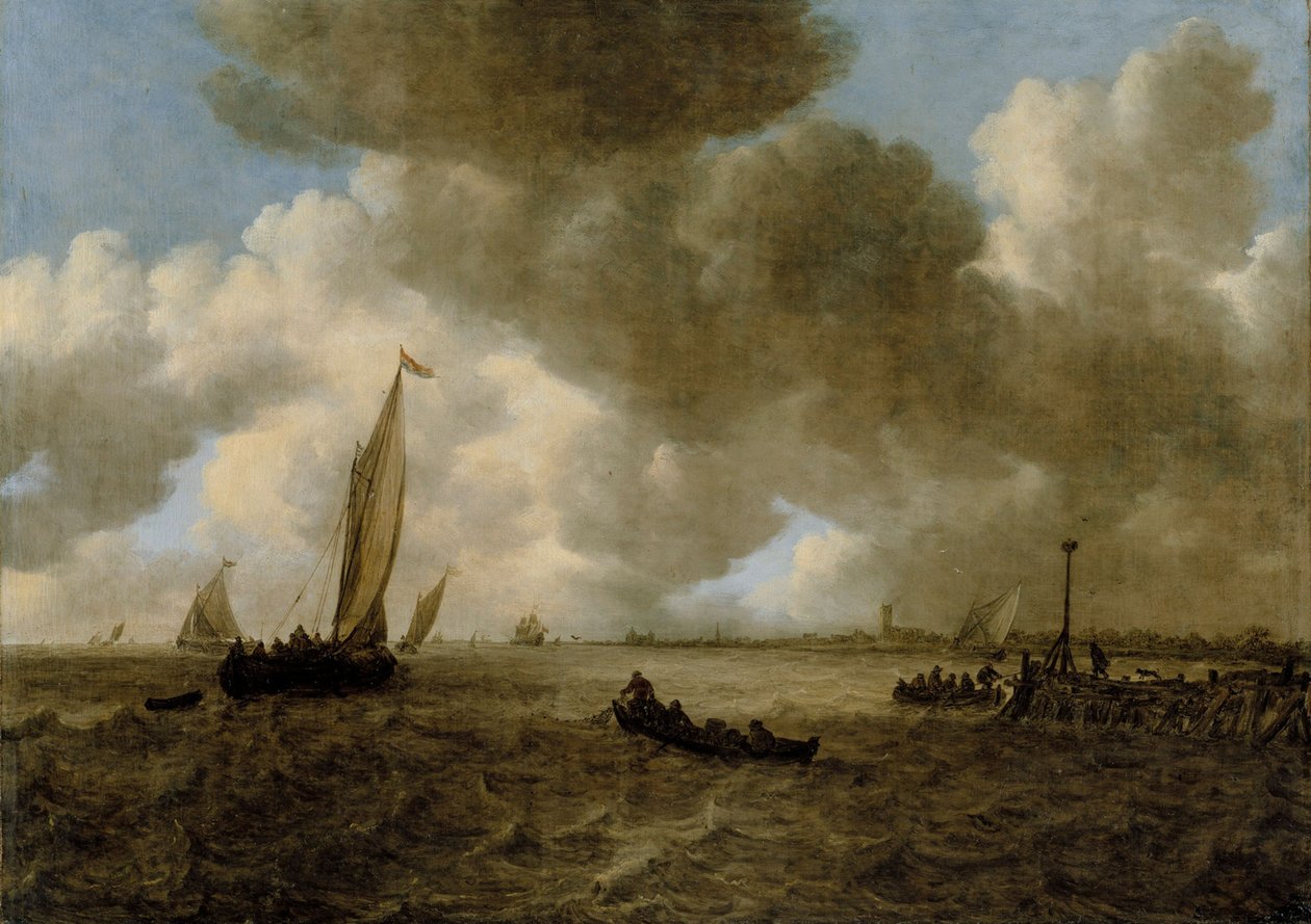 Burzliwy pejzaż morski autorstwa Jan van Goyen