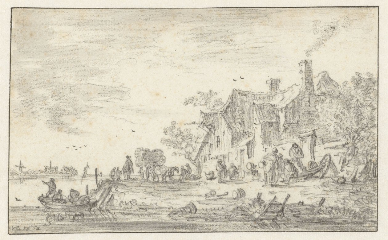 Gospodarstwo na brzegu rzeki autorstwa Jan van Goyen