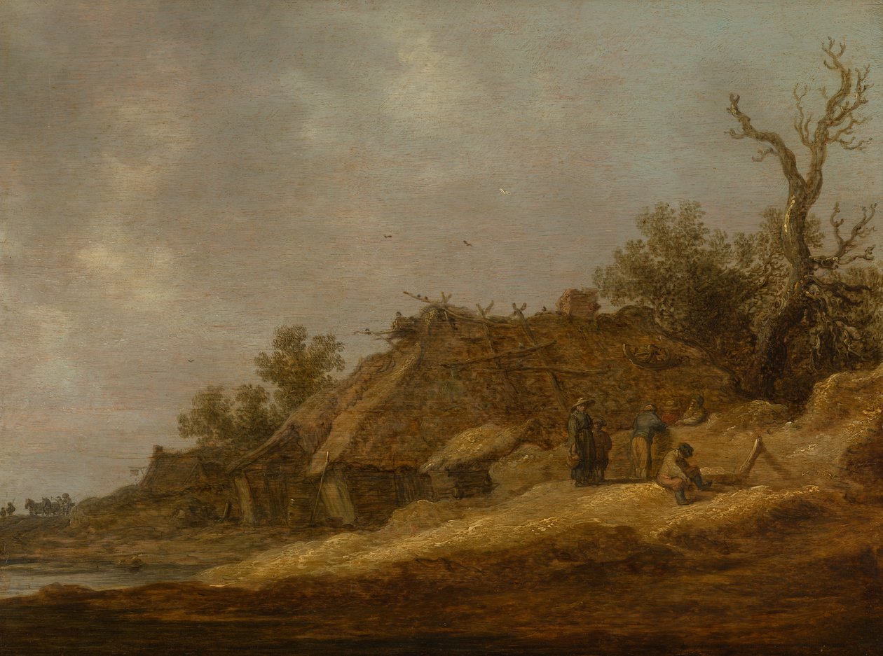 Zrujnowane gospodarstwo z chłopami autorstwa Jan van Goyen