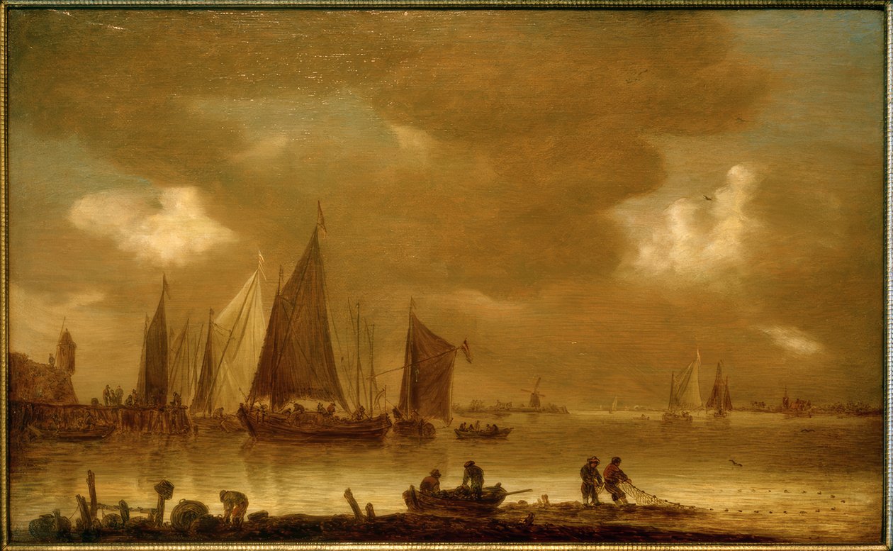Wprowadzanie połowu w wieczornym nastroju autorstwa Jan van Goyen