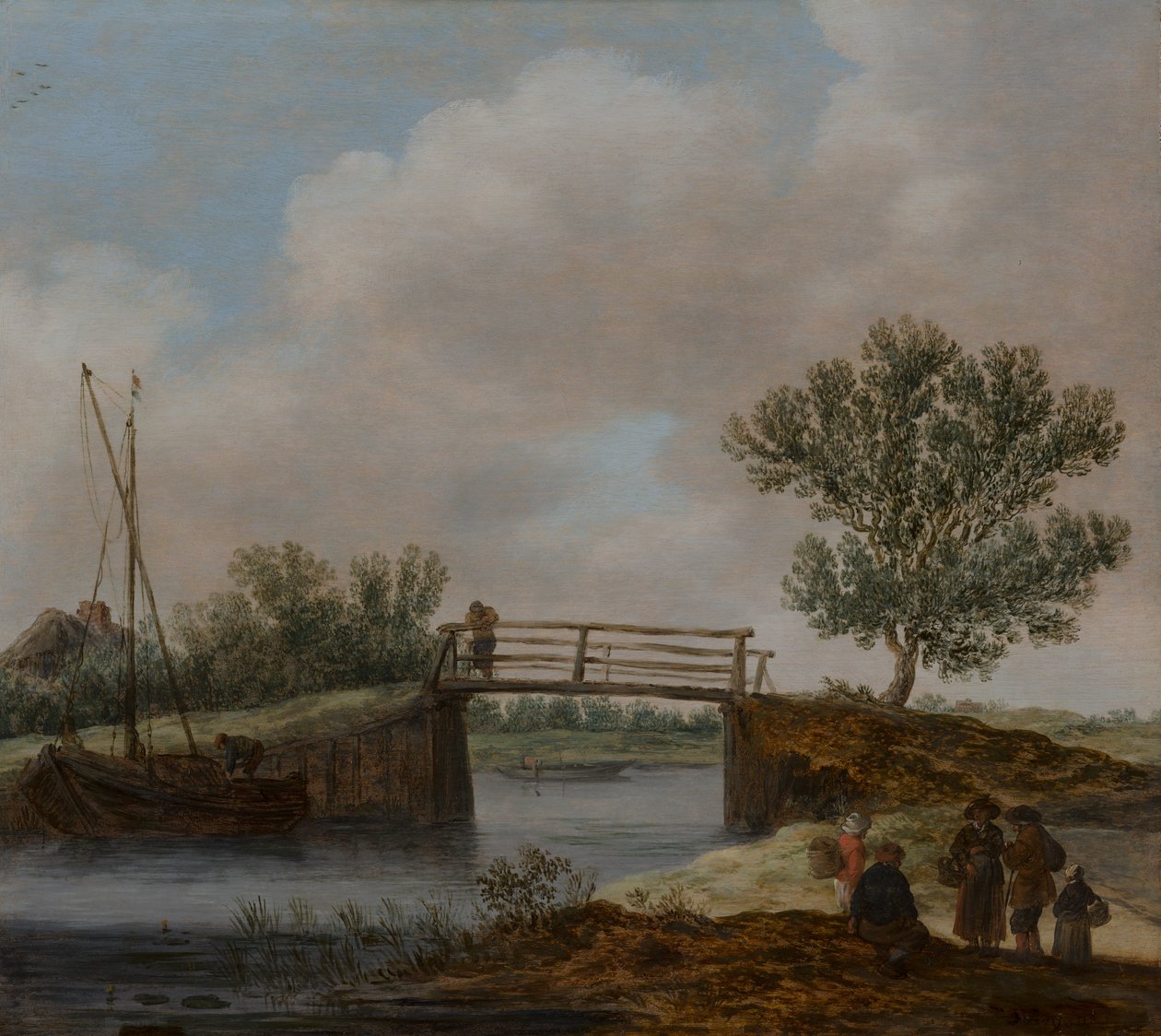 Pejzaż z mostem, znany jako „Mały most” autorstwa Jan van Goyen